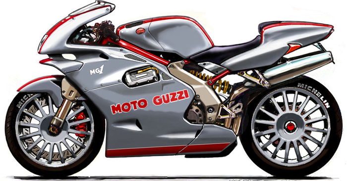 Il bozzetto della superbike MG1