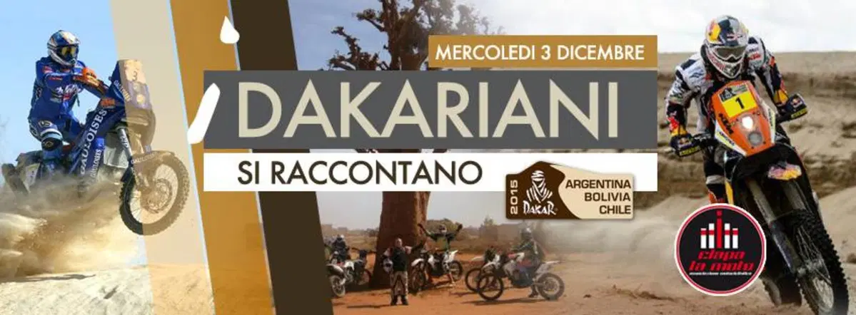 I dakariani si raccontano il 3 dicembre da Ciapa la Moto
