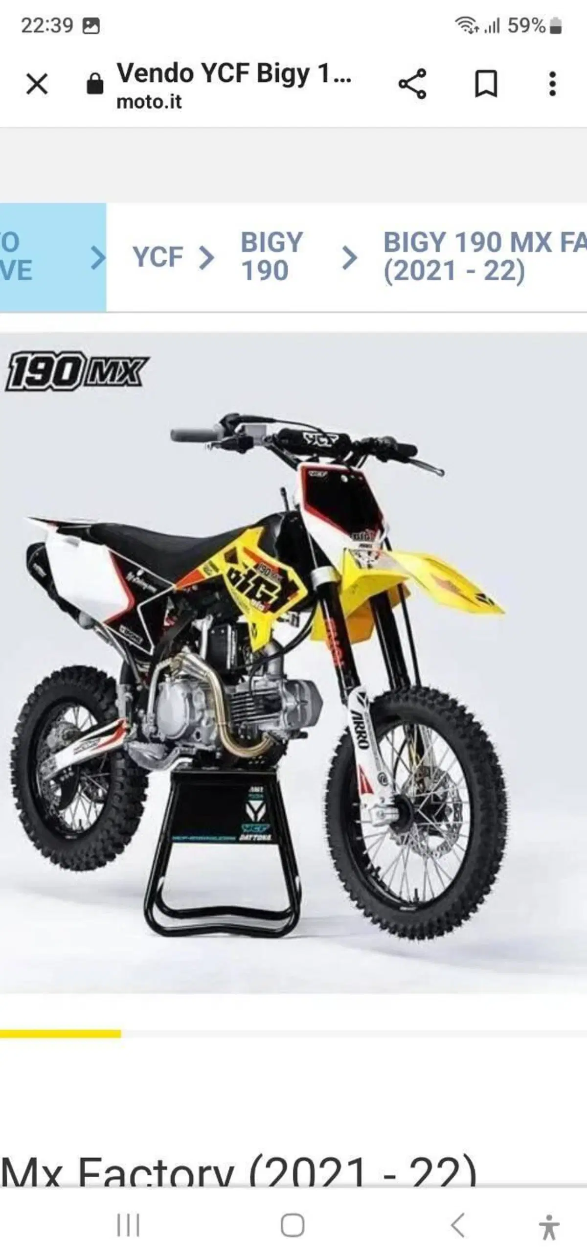 YCF Bigy 190 MX Factory (2021 - 22)