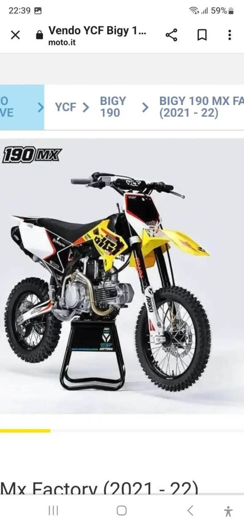 YCF Bigy 190 MX Factory (2021 - 22)