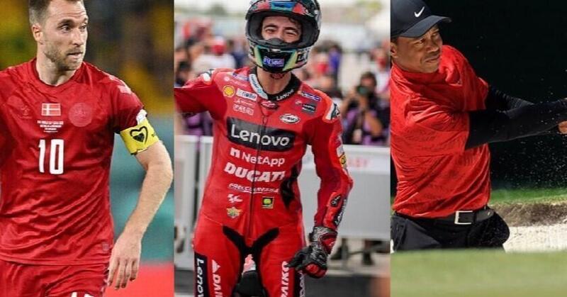 MotoGP 2023. Pecco Bagnaia sfida Tiger Woods e Christian Eriksen per il premio &quot;Ritorno dell&#039;anno&quot;