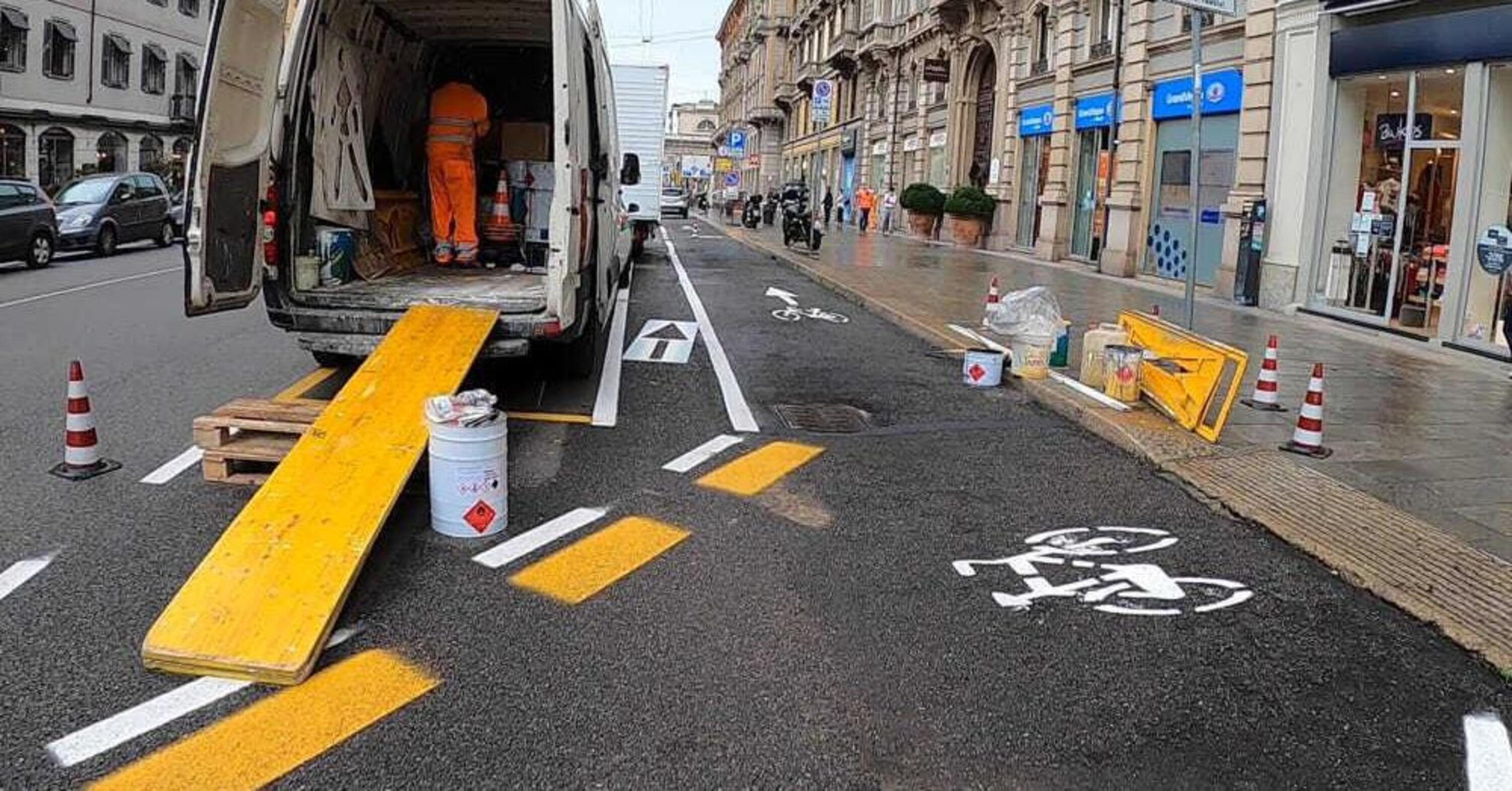 Fino a 10.000 bici al giorno usano la &quot;ciclabile della discordia&quot; a Milano