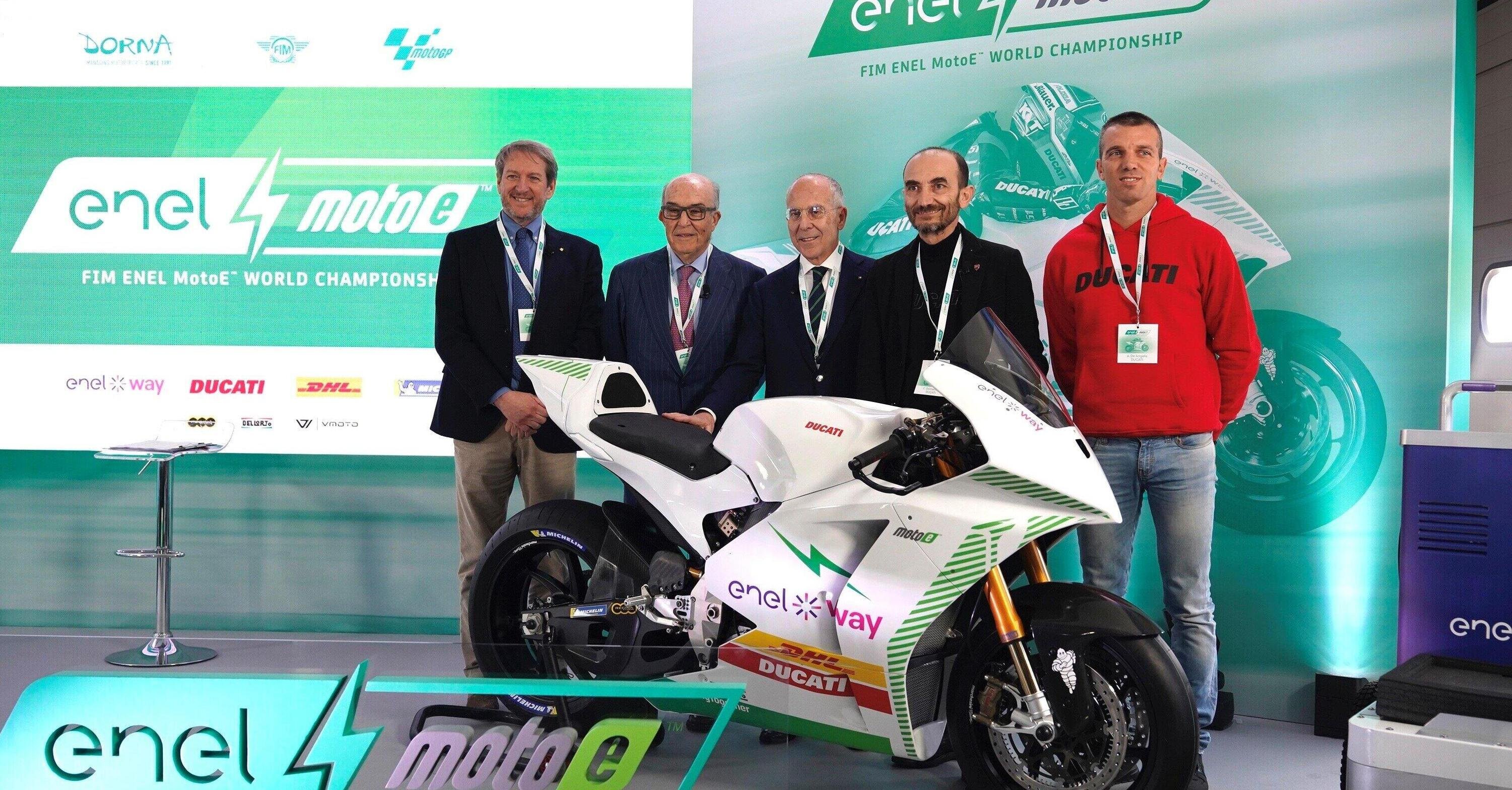 MotoGP 2023. La MotoE con Ducati diventa grande, Claudio Domenicali: &ldquo;Avere in pista 18 piloti &egrave; una grande opportunit&agrave; per studiare una futura Ducati elettrica&rdquo;