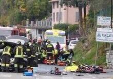 Lecco, moto in fiamme dopo l'incidente. Fatale l'impatto per il motociclista