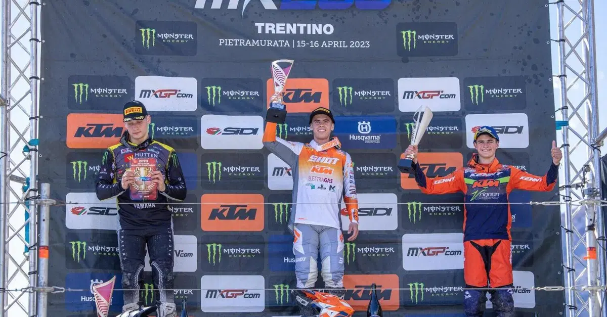 Podio tutto Pata Talenti Azzurri FMI nell'Europeo Motocross 250cc ad Arco di Trento