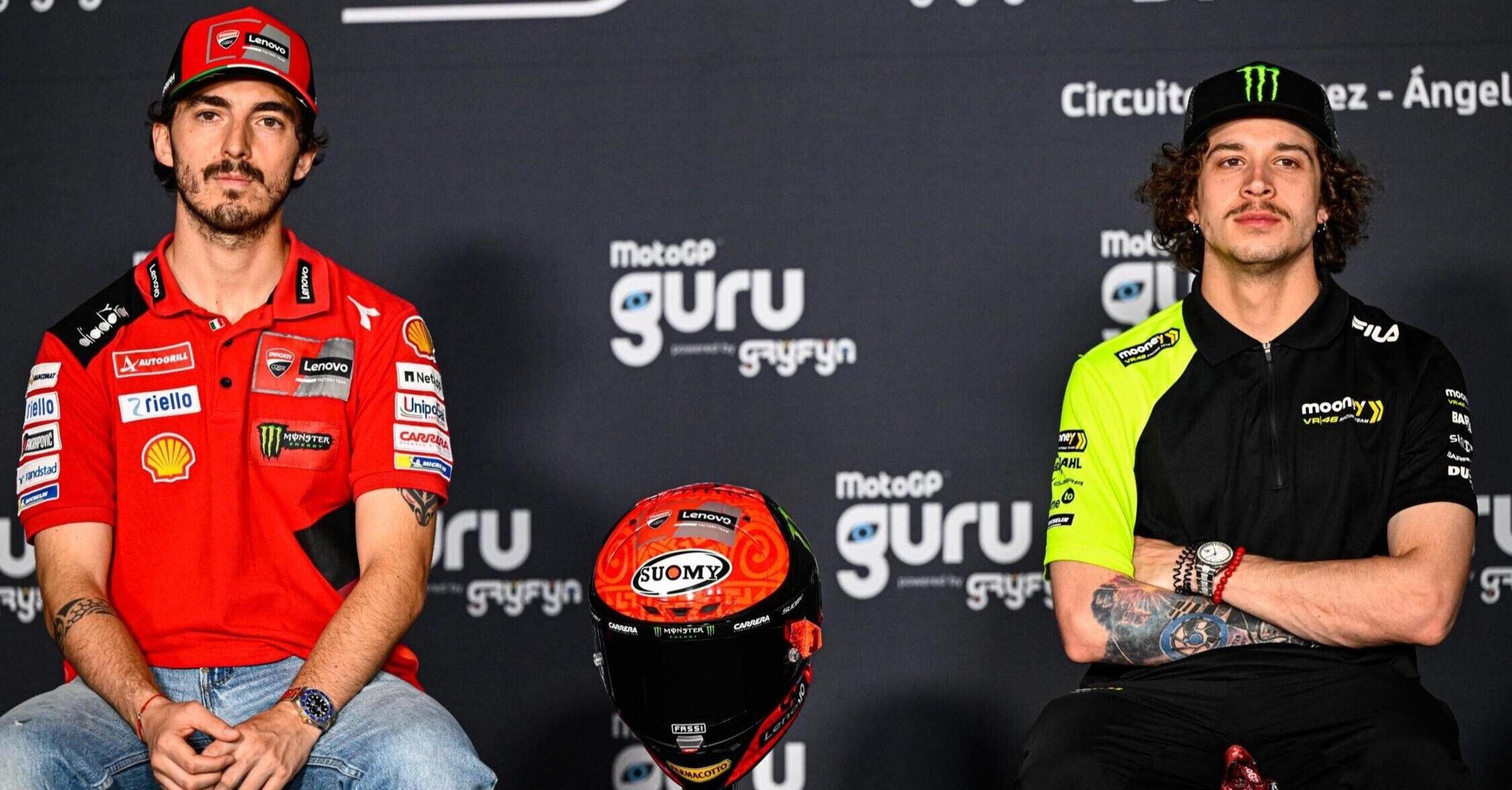 MotoGP 2023. GP di Spagna a Jerez. Nel gioved&igrave; Marco Bezzecchi, Luca Marini e Pecco Bagnaia indicano lo stesso favorito, le loro parole