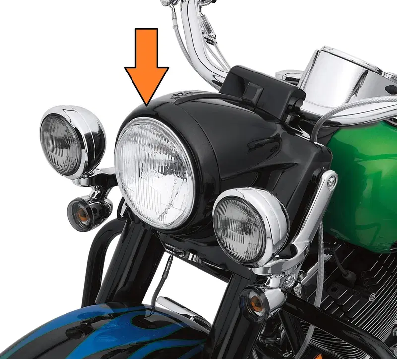 Ghiera per faro con nacelle da 7'' nera lucida per 