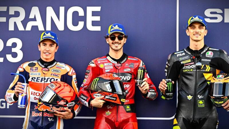 MotoGP 2023. GP di Francia a Le Mans. Pecco Bagnaia - Marc Marquez: che sfida. E Luca Marini &egrave; l&igrave;