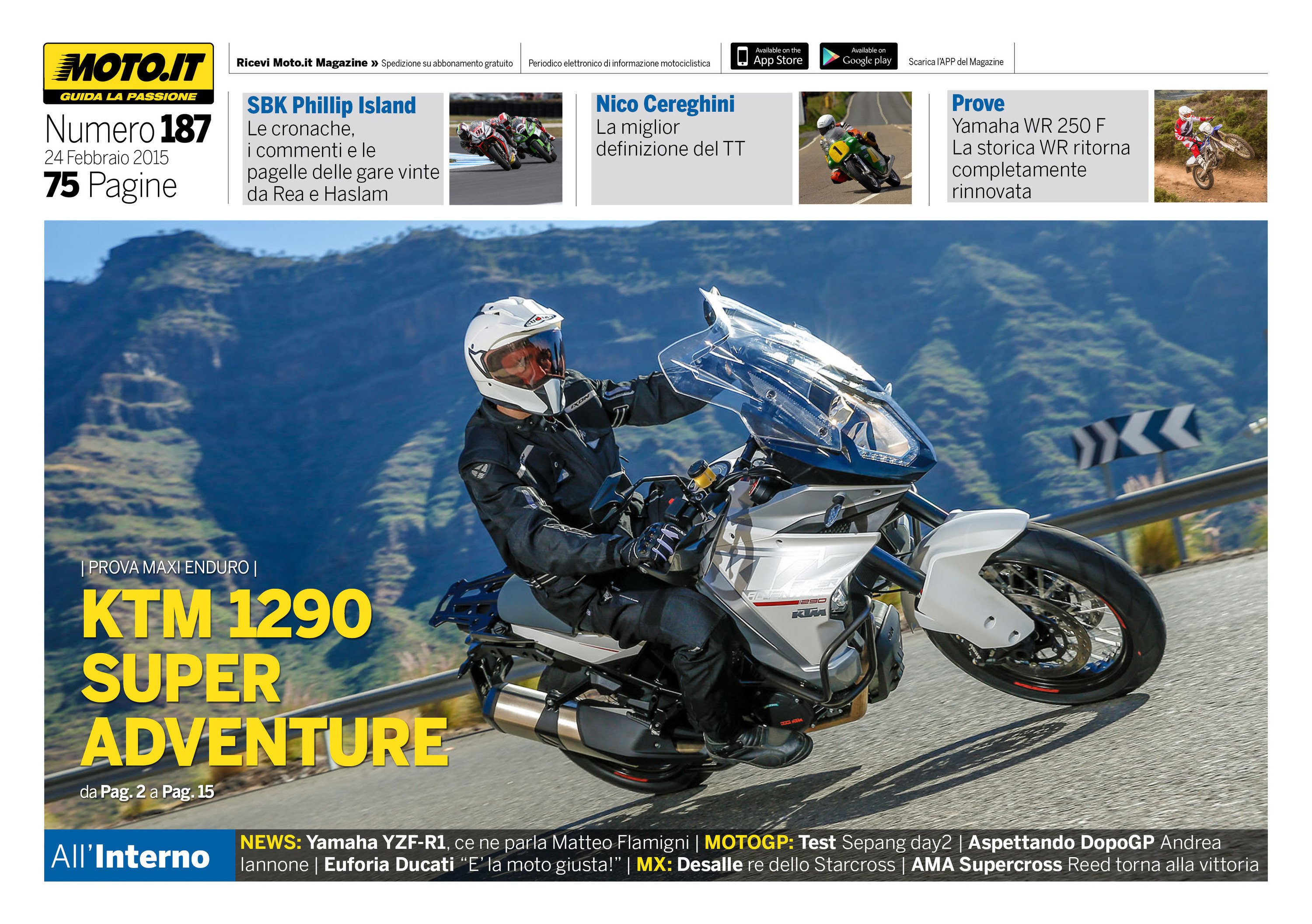 Magazine n&deg;187, scarica e leggi il meglio di Moto.it 