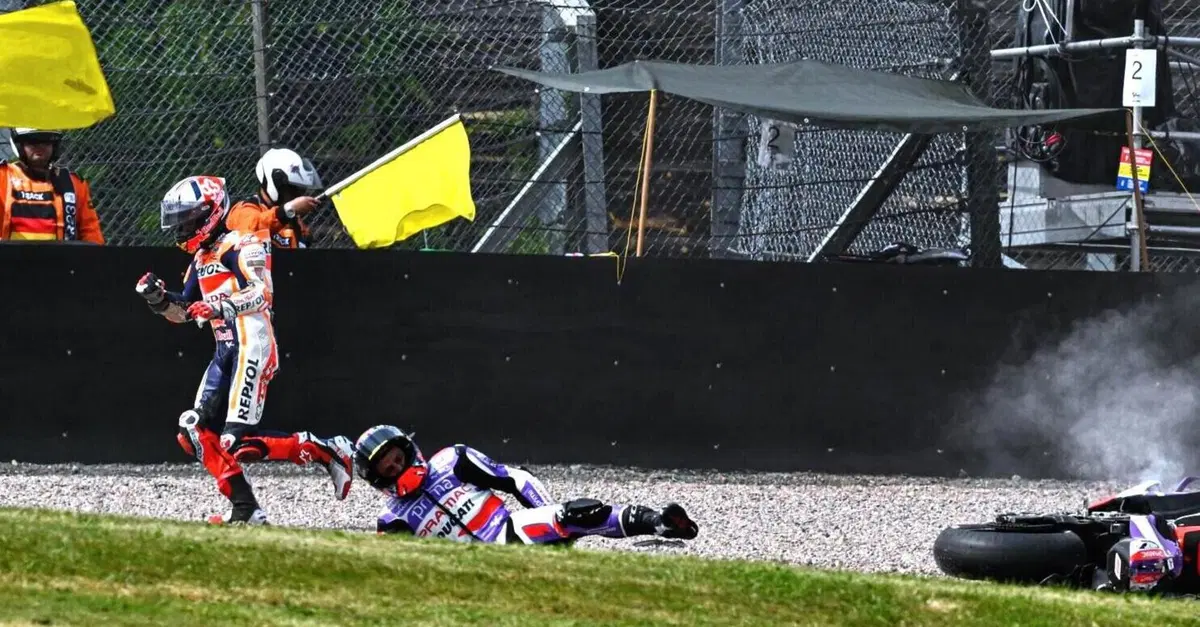 MotoGP 2023. GP di Germania. Marc Marquez: "Ho fatto un errore ma solo Johann Zarco poteva evitarmi" [VIDEO]