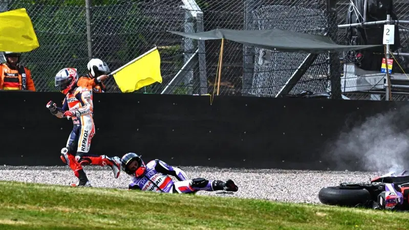 MotoGP 2023. GP di Germania. Marc Marquez: "Ho fatto un errore ma solo Johann Zarco poteva evitarmi" [VIDEO]