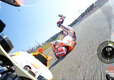 MotoGP 2023. GP di Germania. Marc Marquez: brutta caduta nel warm up