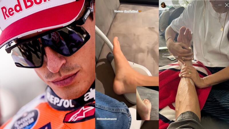 MotoGP 2023. Come sta Marc Marquez? Caviglia gonfissima, fisioterapia, Assen a rischio