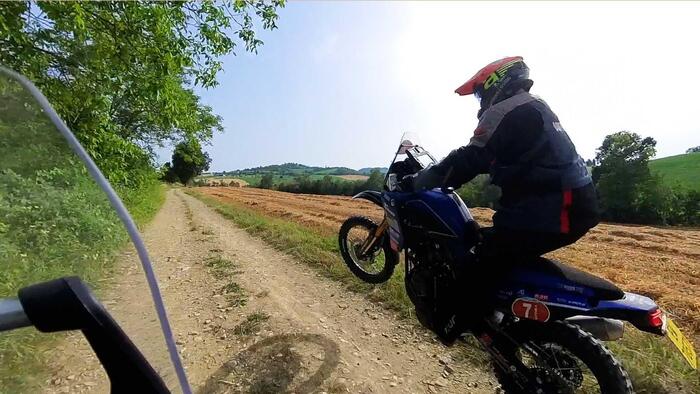 Alessandro in azione sulla sua Yamaha ufficiale da gara