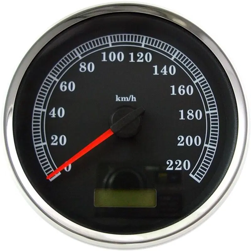 Contakilometri elettronico 5" nero e inox per Soft Drag Specialties