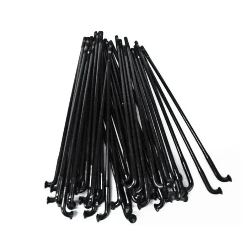 Raggi 16" lisci neri set 40 raggi + nipples per mo 