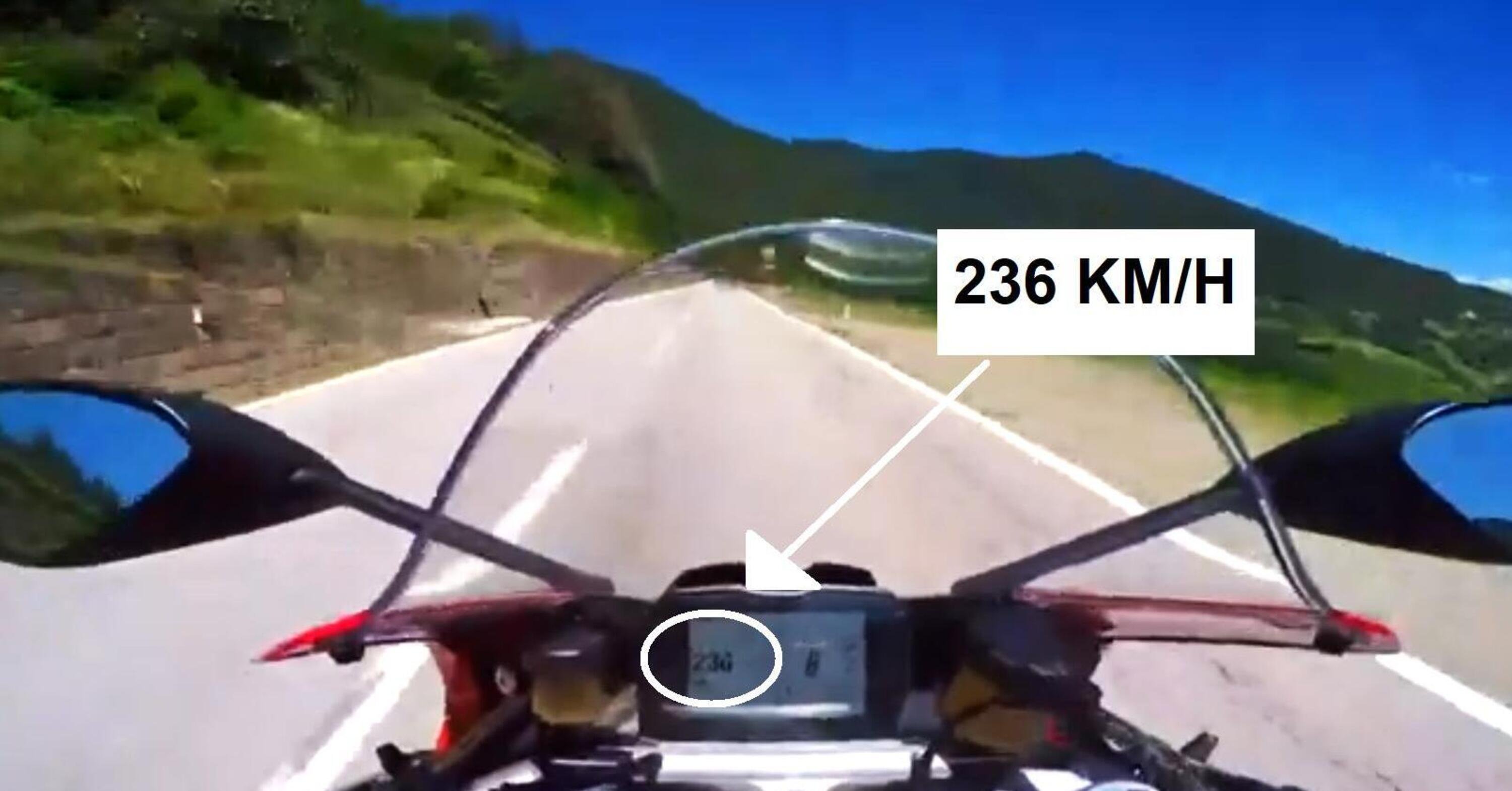 Follia: in moto a 230 km/h per le strade del Trentino [VIDEO VIRALE]