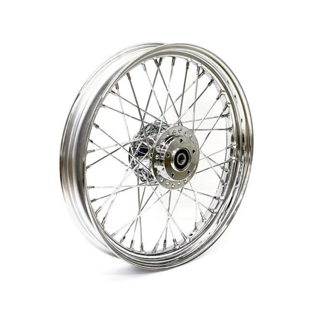 Ruota anteriore a 40 raggi cromata 19x2,5 Per Spor 