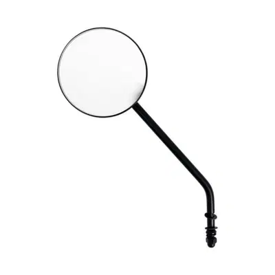 Specchietto rotondo da 4" (10cm) stelo lungo nero 