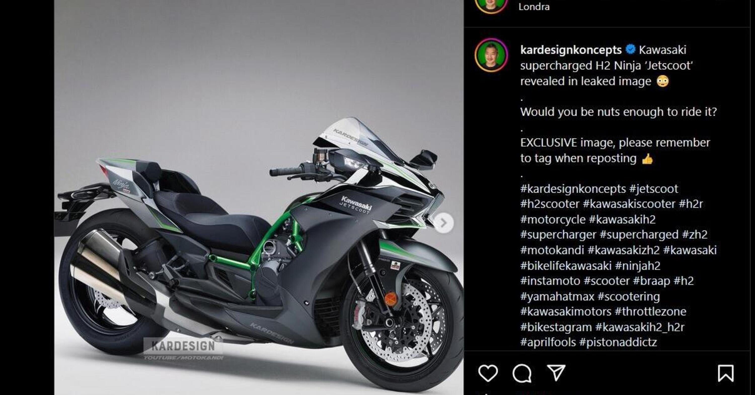 Kawasaki J H2: c&#039;&egrave; spazio per uno scooter supercharged?