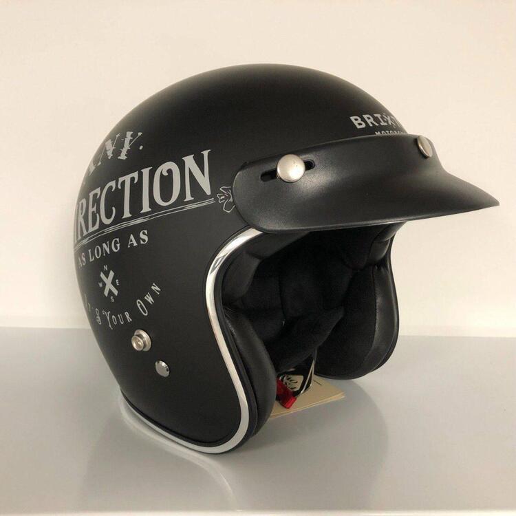 Casco jet nero satinato Brixton (2)