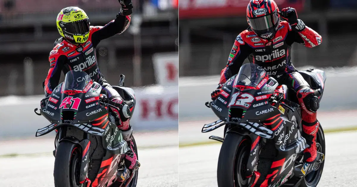 MotoGP 2023. GP di Catalogna. Il ruggito della coppia Aprilia, Aleix Espargaro: "Sono il Capitano, questa moto &egrave; quella che porta pi&ugrave; velocit&agrave; a centro curva"