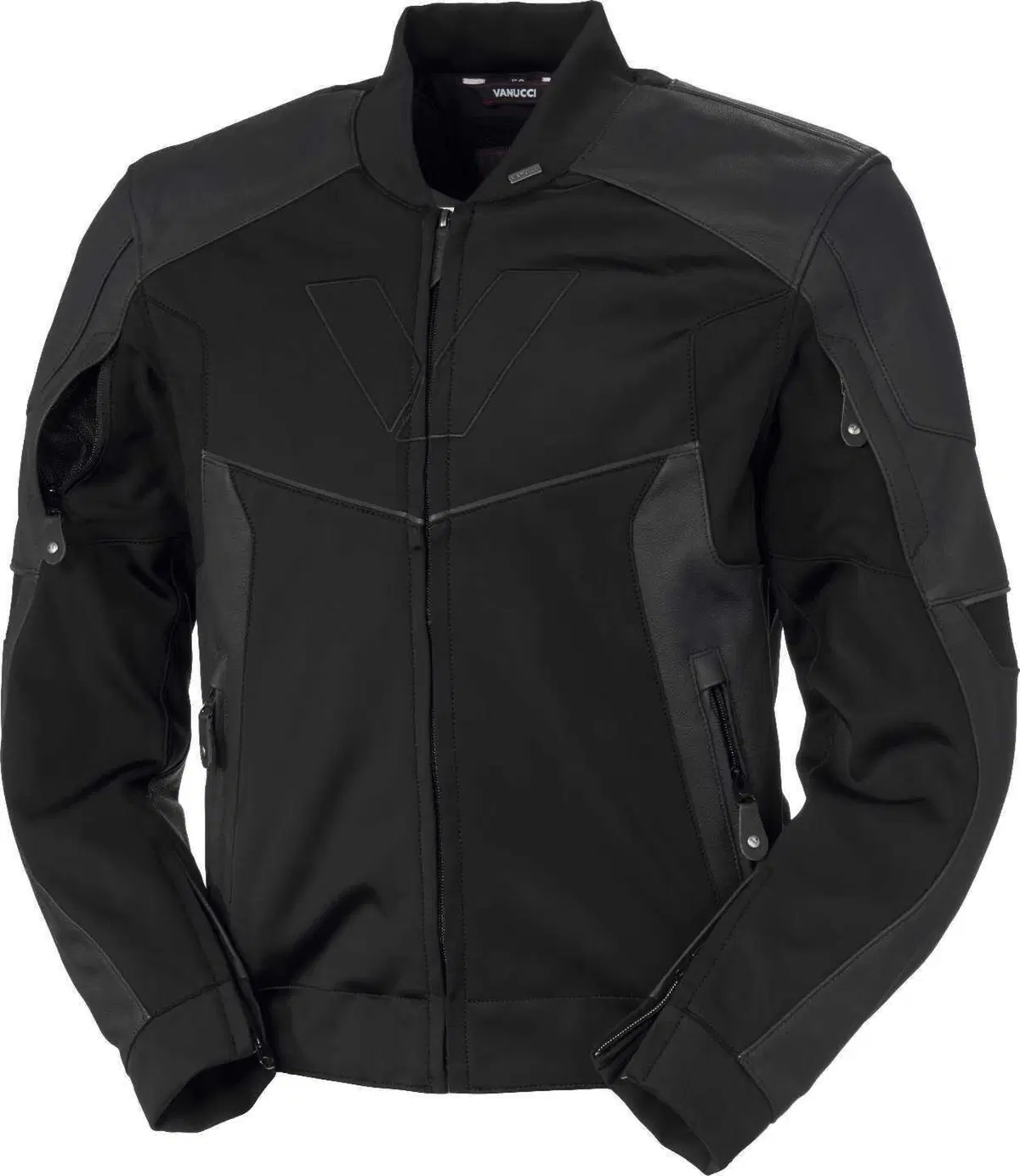 Louis Moto. Outfit Vanucci in pelle e softshell