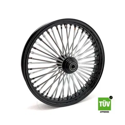 Ruota anteriore nera e cromo Big Spoke 48 raggi 23 