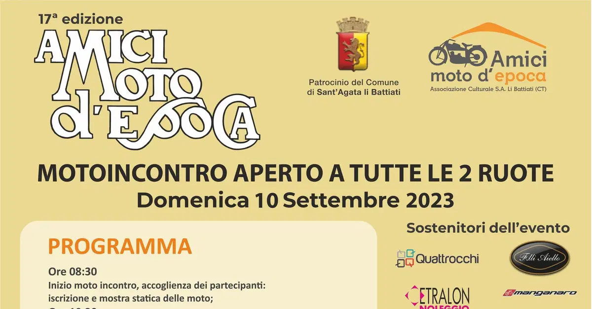 Amici Moto d'Epoca: 17esima edizione il 10 settembre
