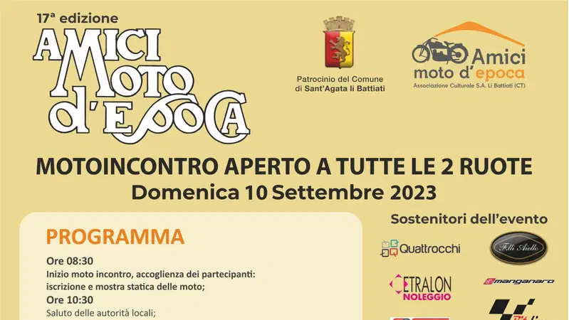 Amici Moto d'Epoca: 17esima edizione il 10 settembre