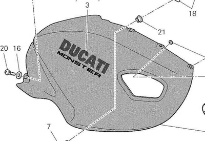 CARENA DESTRA BIANCA Ducati