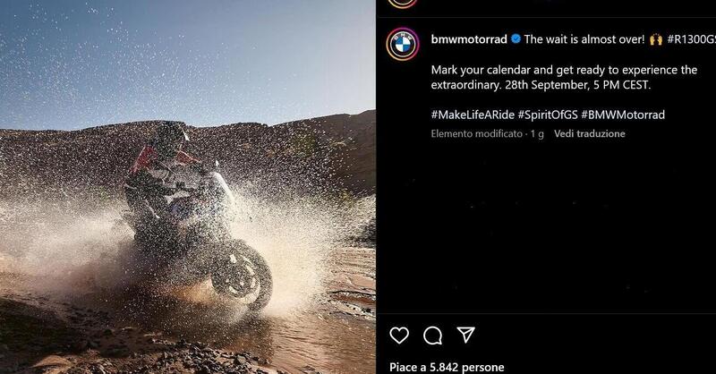 BMW mostra la nuova R1300GS sui social: pronti per il 28 settembre?