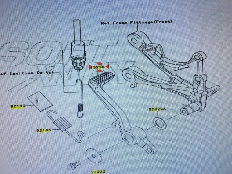 Pedale Freno Kawasaki Zx600r 07/08 132360135 (5)