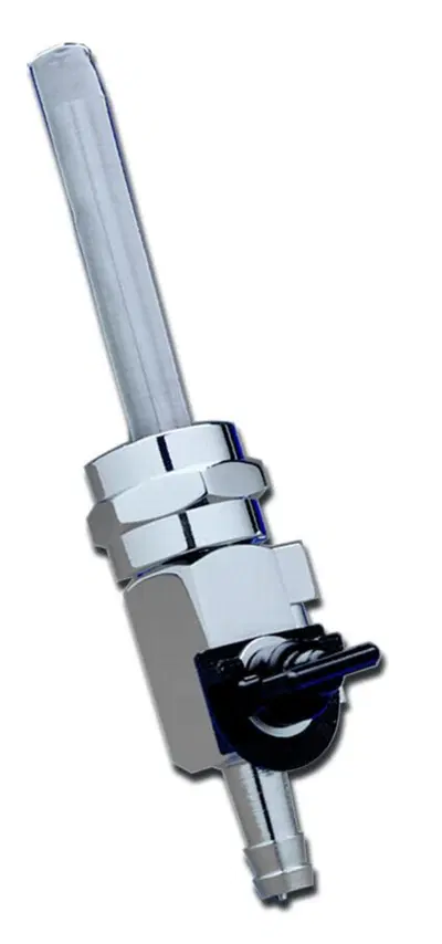 Rubinetto benzina 22mm Accel Alto-Flusso cromato g 