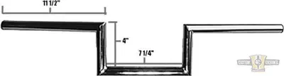 Manubrio Z Bar 1", alto 4", Largo 72cm, Cromato, c Jammer