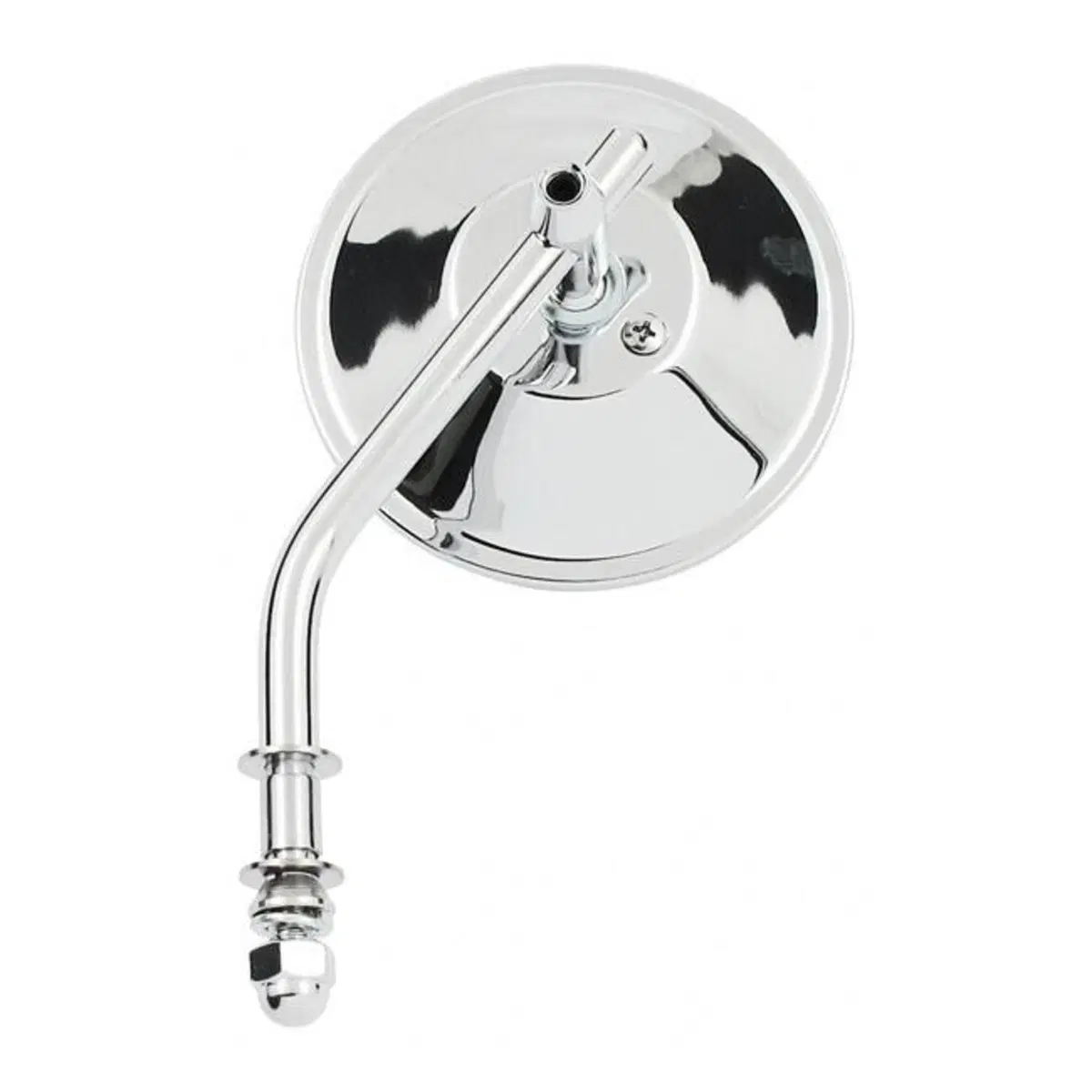 Specchietto rotondo da 4" (10cm) stelo corto croma 
