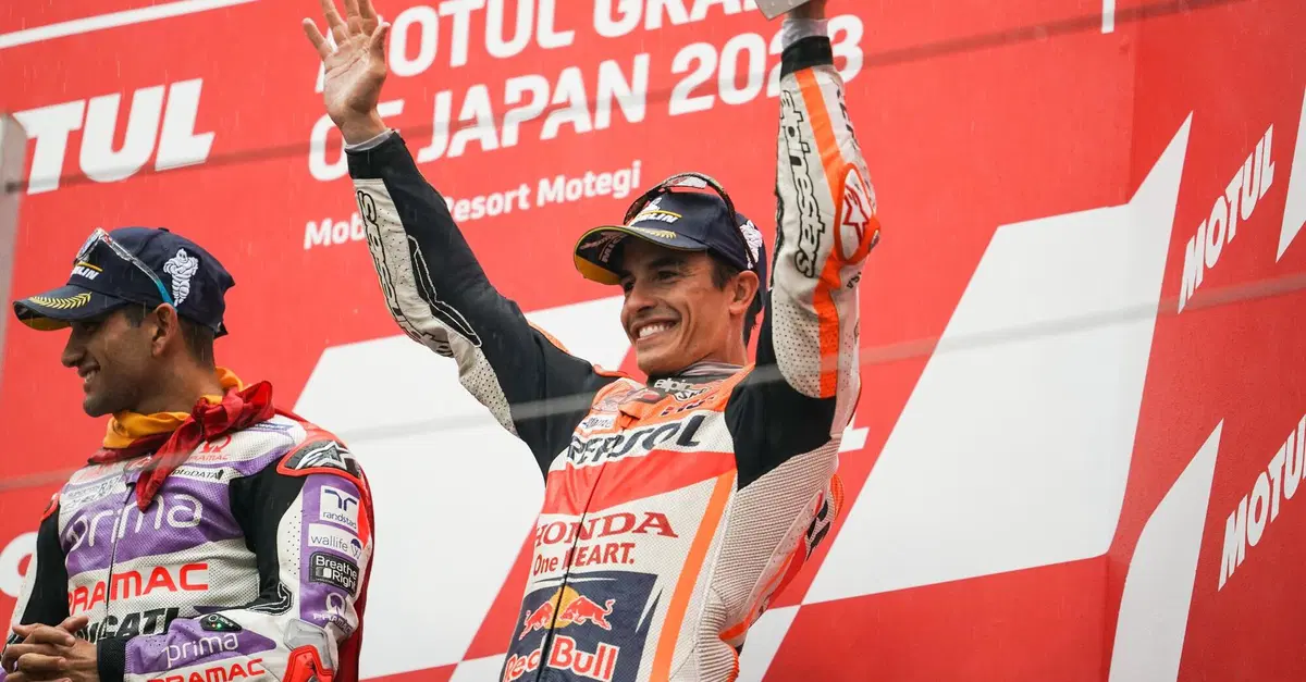 MotoGP 2023. GP del Giappone. Marc Marquez: "Podio romantico, Jorge Martin favorito per il titolo. Futuro? Non dormo bene&rdquo;