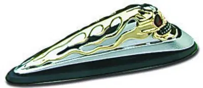 Ornamento parafango a testa a teschio cromato e or 