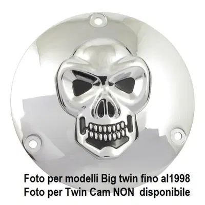 Coprechio frizione derby cover Cromato con teschio 