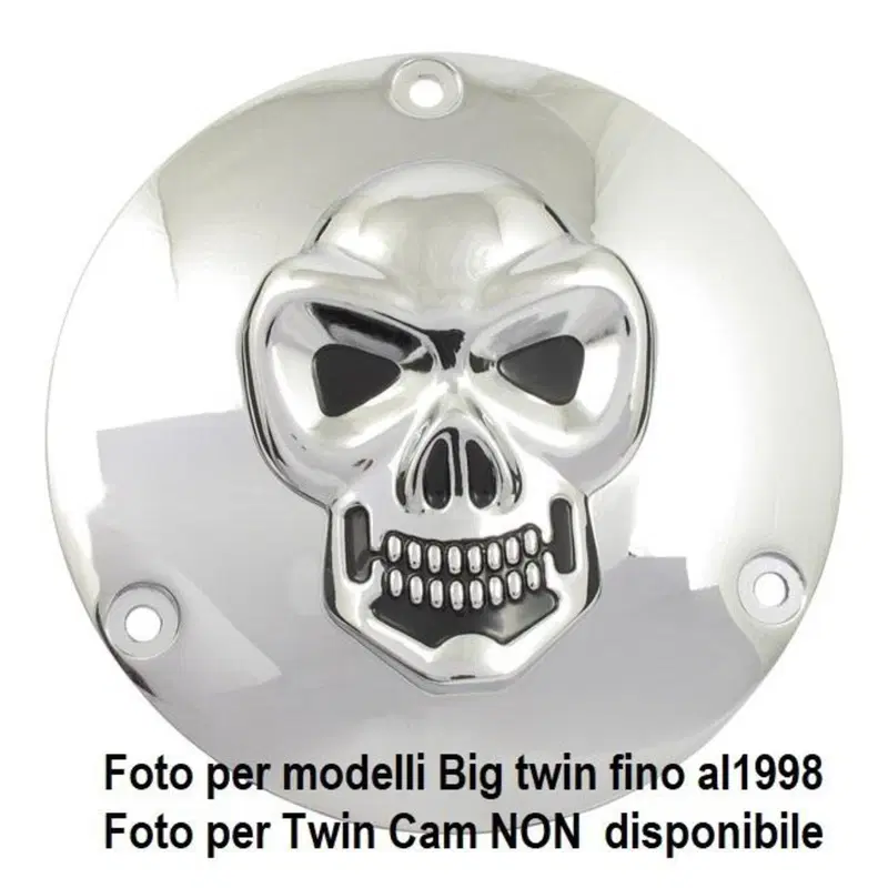 Coprechio frizione derby cover Cromato con teschio 