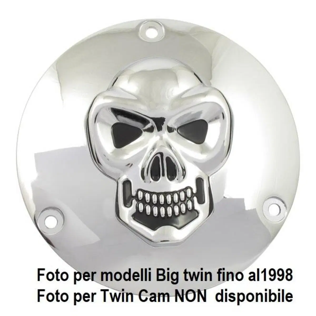 Coprechio frizione derby cover Cromato con teschio 
