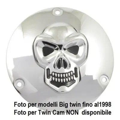 Coprechio frizione derby cover Cromato con teschio 