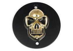 Point Cover Skull nero e oro per Dyna, Softail e 