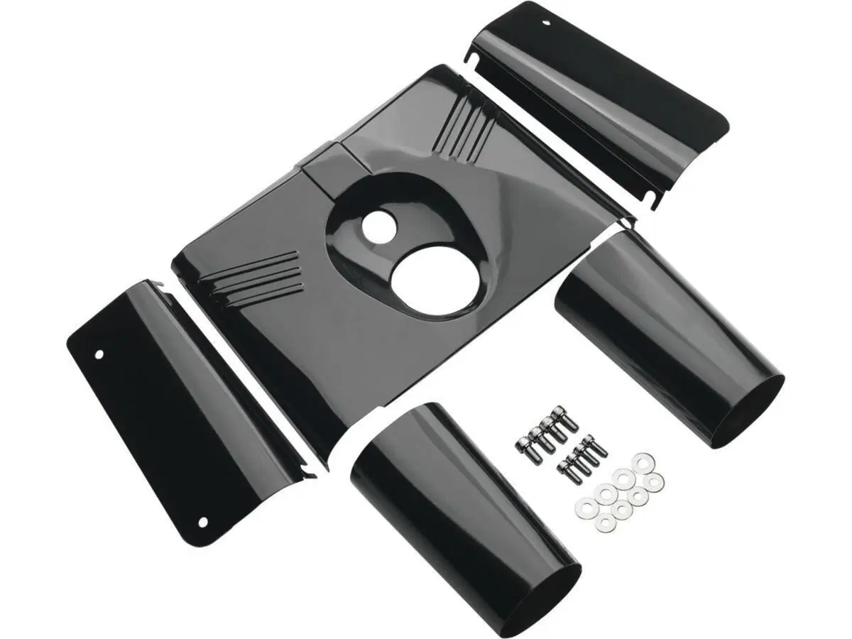 Coperture 3 piastre e 2 forcelle nere per Softail 