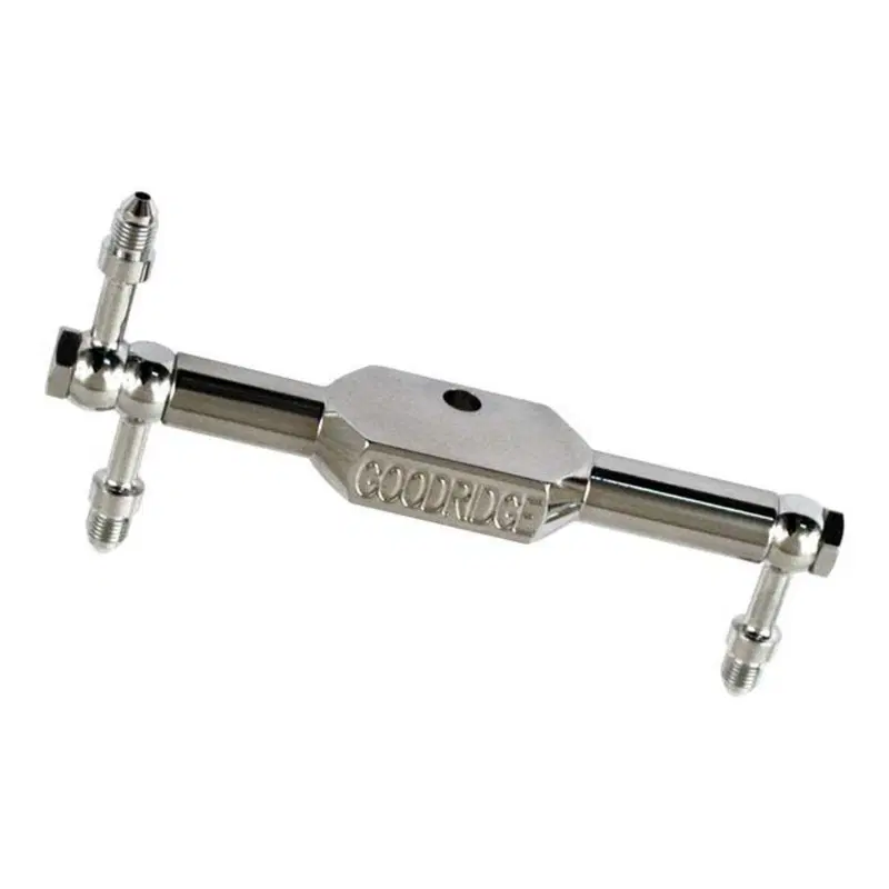 Sdoppiatore cromato con 2 attacchi 3/8-24" Goodridge