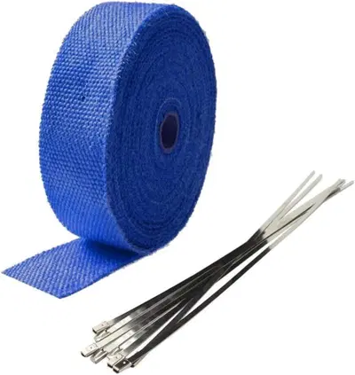 Benda paracalore blu per scarichi larga 5 cm lunga 