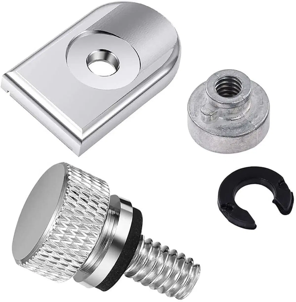 Kit vite sella con piastrina di copertura cromata 