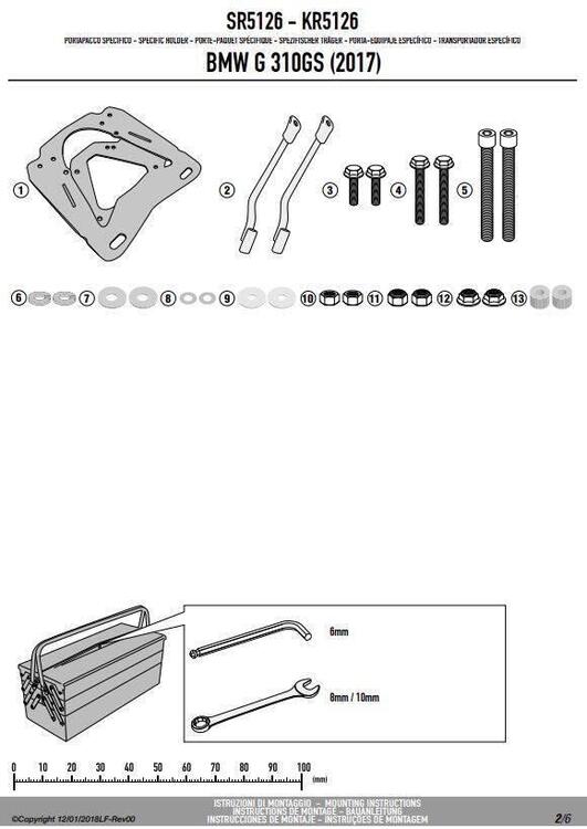 KIT GIVI PIASTRA ALL. M9A + SRA5126 - BMW G310GS - (4)