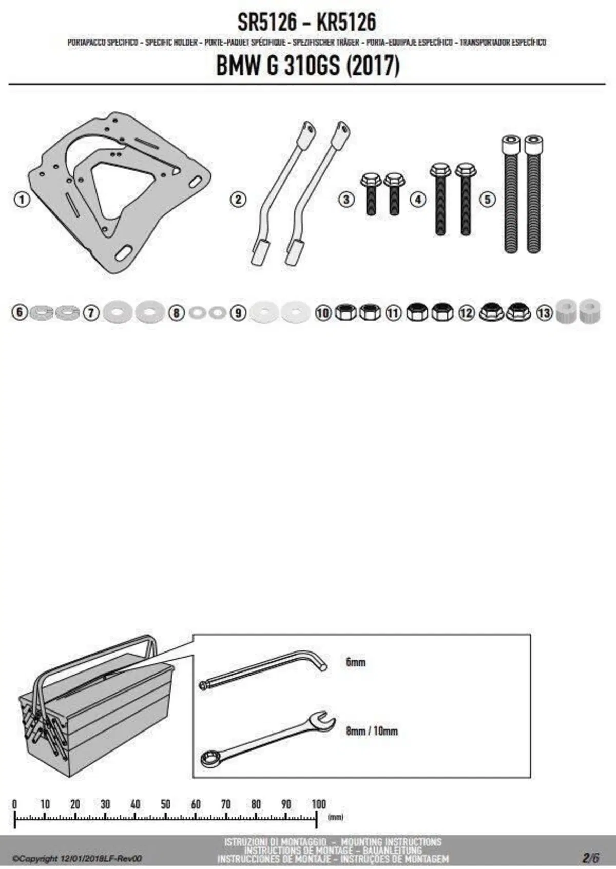 KIT GIVI PIASTRA ALL. M9A + SRA5126 - BMW G310GS - (4)