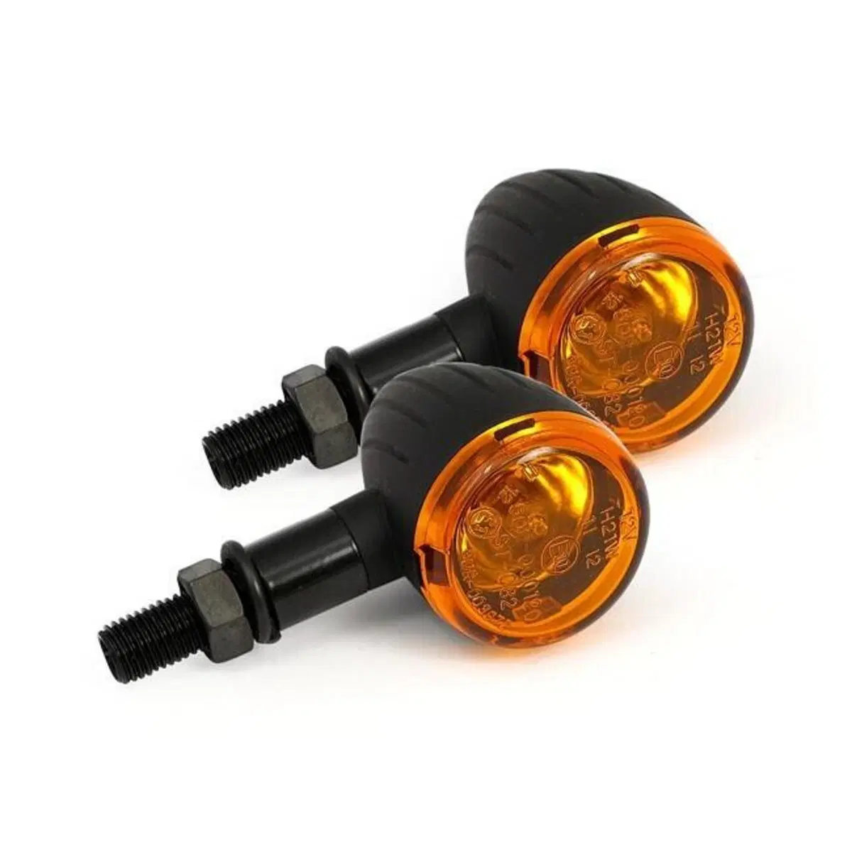Frecce Mini Bullet nere scanalate OMOLOGATE Motorc 